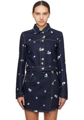 Lanvin Navy Embroidered Denim Jacket