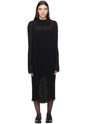 MM6 Maison Margiela Black Sheer Midi Dress