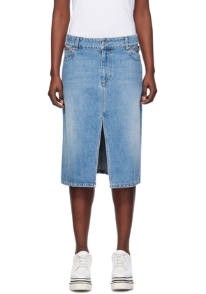 Stella McCartney Blue Iconic Falabella Denim Midi Skirt