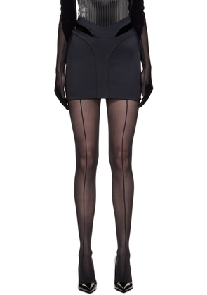 Mugler Black Thong Miniskirt