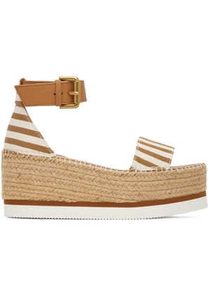 See by Chloé Tan & White Glyn Espadrilles Sandals