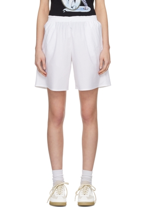 MM6 Maison Margiela White Embroidered Shorts