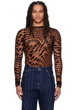 Mugler Brown & Black Star Turtleneck
