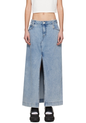 WOOYOUNGMI Blue Vented Denim Maxi Skirt