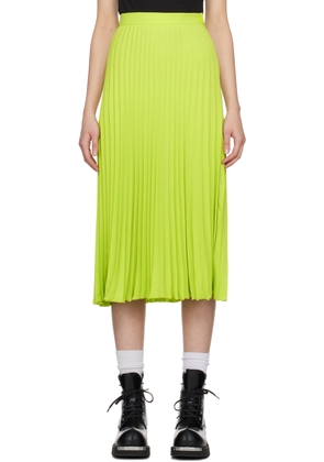 MM6 Maison Margiela Green Pleated Midi Skirt