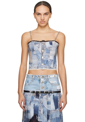 Andersson Bell Blue Trompe L'ail Denim Tank Top