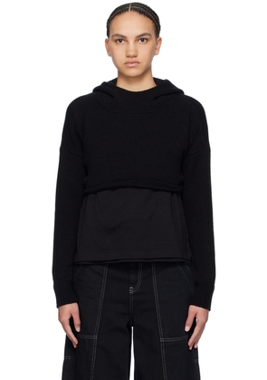 MM6 Maison Margiela Black Cropped Hoodie