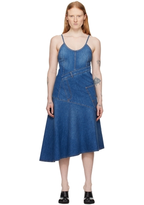 JW Anderson Blue Twisted Denim Midi Dress
