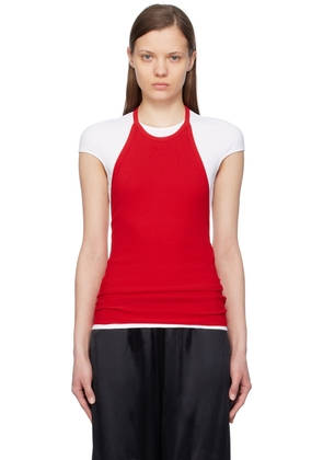 Ferragamo White & Red Layered T-Shirt