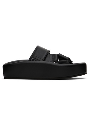 MM6 Maison Margiela Black Webbing Slip-On Platform Sandals
