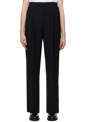 AMI Paris Black Pleated Trousers