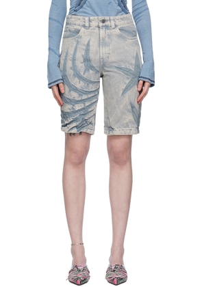 Masha Popova SSENSE Exclusive Blue Denim Shorts