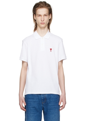 AMI Paris White Ami de Caur Polo