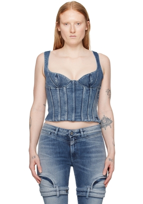 Off-White Blue Bustier Denim Tank Top