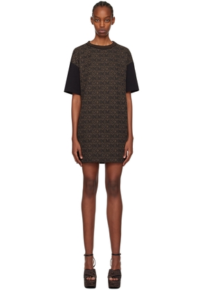 Moschino Brown Jacquard Minidress