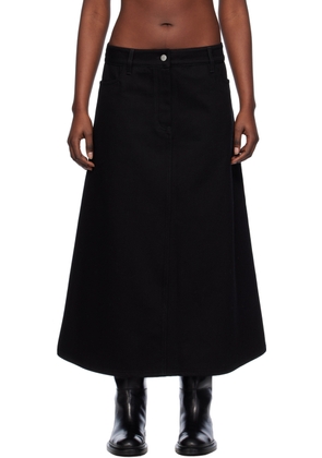 Studio Nicholson Black A-Line Denim Maxi Skirt