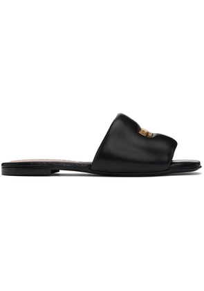 Moschino Black Plate Slides