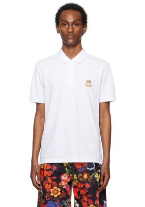 Moschino White Embroidered Polo
