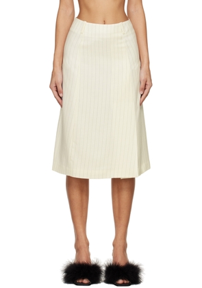 KIMHĒKIM Off-White Pin Stripe Midi Skirt