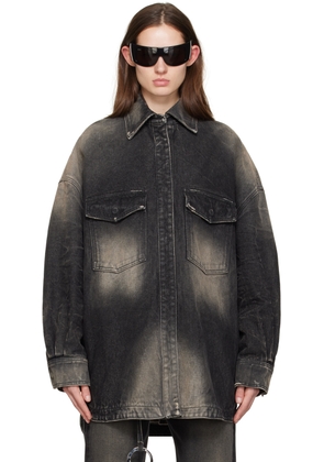 The Attico Gray Short Denim Jacket