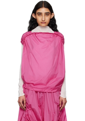 132 5. ISSEY MIYAKE Pink Gathered Balloon Tank Top