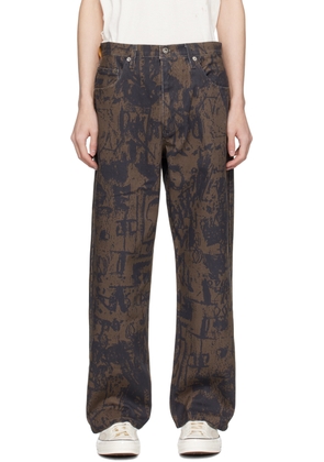 Small Talk Studio Brown Printed Jeans