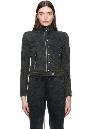 OPEN YY Navy Faded Biker Jacket
