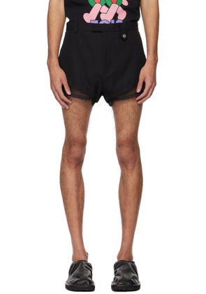 EGONlab Black Exposed Lining Shorts