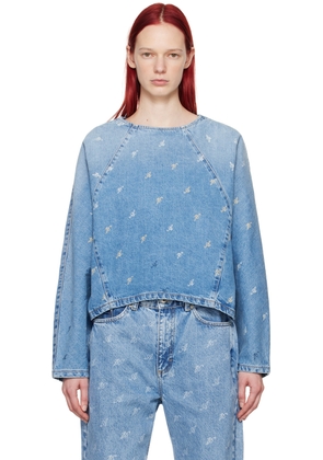 Axel Arigato Blue Daisy Script A Denim Blouse