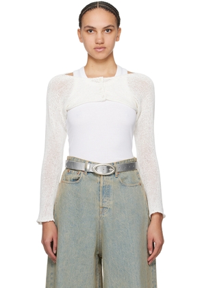 OPEN YY SSENSE Exclusive White Bolero Cardigan