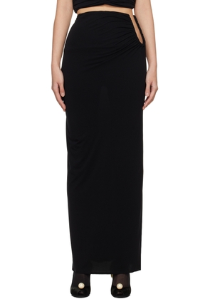Magda Butrym Black Hip Plunge Maxi Skirt