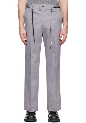 Marni Gray Straight-Leg Trousers