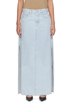 AGOLDE Blue Astrid Slice Denim Maxi Skirt