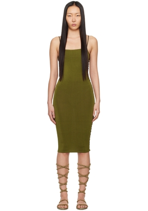 Isa Boulder SSENSE Exclusive Khaki Jigsaw Midi Dress