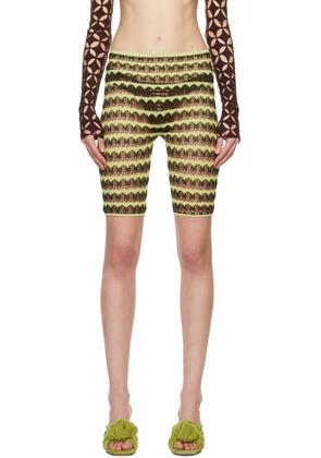 Isa Boulder SSENSE Exclusive Green Lacey Shorts