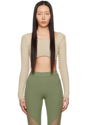 Isa Boulder SSENSE Exclusive Beige Grid Long Sleeve T-Shirt