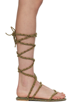 Isa Boulder SSENSE Exclusive Green Vine Sandals