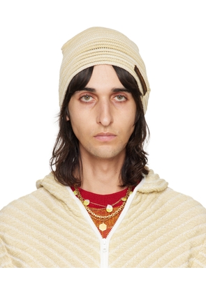 Isa Boulder SSENSE Exclusive Beige Caterpillar Beanie