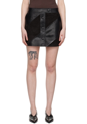 Stand Studio Black Seona Leather Miniskirt