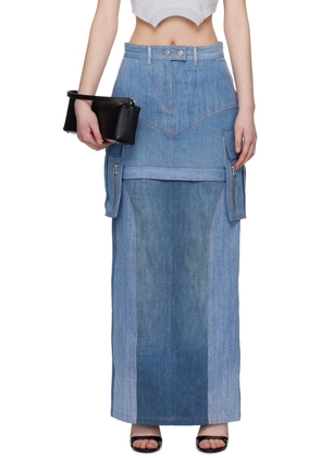 SRVC Blue Uma Denim Midi Skirt