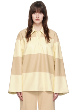 Nanushka Beige Betta Vegan Leather Polo