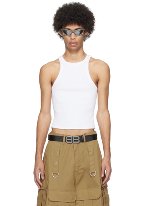 VETEMENTS White Embroidered Tank Top