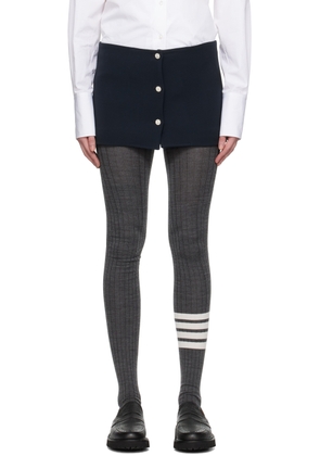 Thom Browne Navy Button Miniskirt