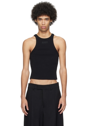 VETEMENTS Black Embroidered Tank Top
