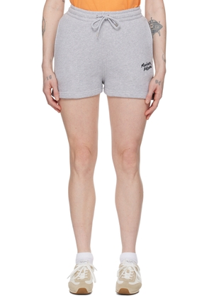 Maison Kitsuné Gray Handwriting Shorts