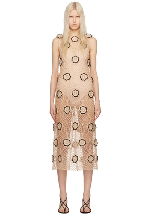 Beaufille Beige & Black Zelle Midi Dress