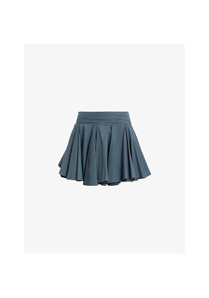 Womens Allsaints Tulip Draped Mid-Rise Cotton Mini Skirt