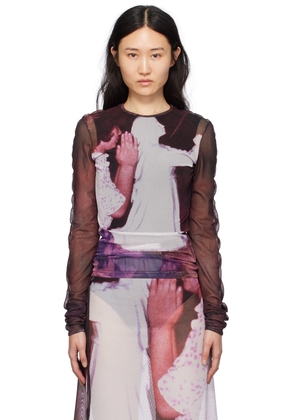 Birrot Burgundy Saranghae Long Sleeve T-Shirt