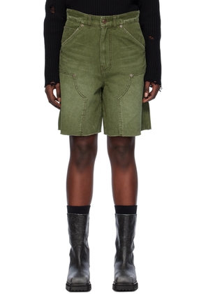 We11done Khaki Faded Shorts