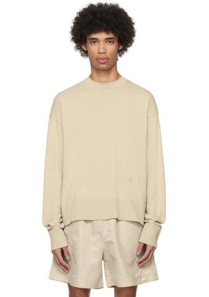 Birrot Beige Embroidered Sweatshirt